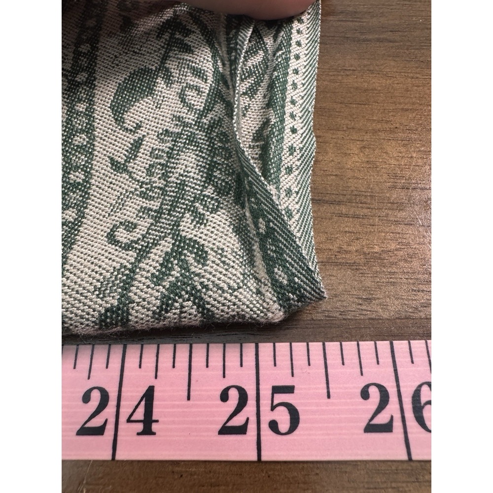 Womens Scarf Wrap Shawl Green Beige Floral Paisley Fringe Pashmina Boho Cottage - Picture 4 of 8